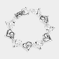 Filigree Heart Magnetic Bracelet