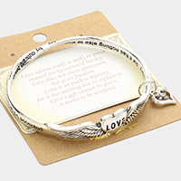 Love Heart Wings Bangle Bracelet