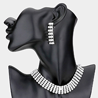 Crystal rhinestone choker evening necklace