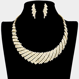 Crystal Rhinestone Round Collar Necklace