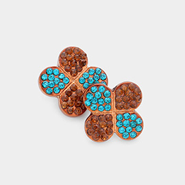 Crystal Clover Stud Earrings