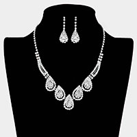 Teardrop Accented Rhinestone Necklace