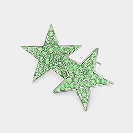 Crystal Pave Star Stud Earrings