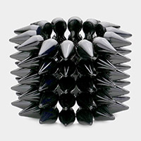 5-Row Spike Cone Stud Stretch Bracelet