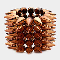 5-Row Spike Cone Stud Stretch Bracelet