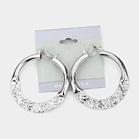 Textured Hoop Pin Catch Earrings