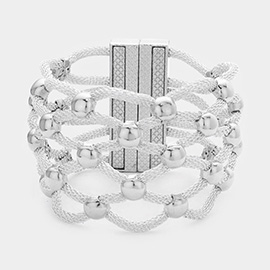 Lattice Metal Mesh Ball Magnetic Bracelet