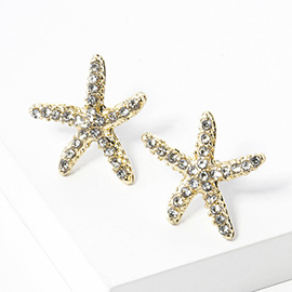 Crystal Starfish Stud Earrings