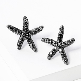 Crystal Paved Starfish Stud Earrings