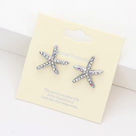 Crystal Starfish Stud Earrings