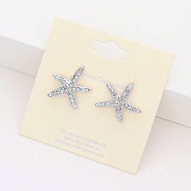 Crystal Starfish Stud Earrings