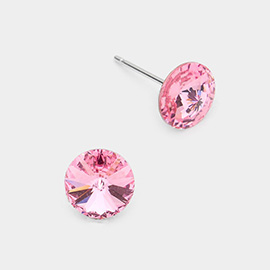 8mm Round Crystal Stud Earrings