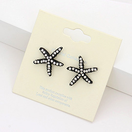 Crystal Starfish Stud Earrings