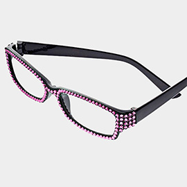 Crystal Pave Rectangular Reading Glasses