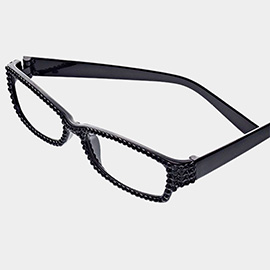 Crystal Pave Rectangular Reading Glasses