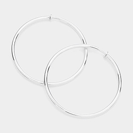 2.4 Inch Clip On Hoop Earrings