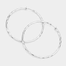 2.4 Inch Clip On Hoop Earrings