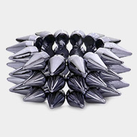 3Rows Spike Cone Stud Stretch Bracelet