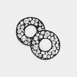 PAVE RHINESTONE WHEEL EARRINGS