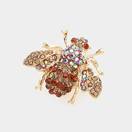 Honey Bee Crystal Rhinestone Pin Brooch