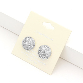 Rhinestone Embellished Volleyball Stud Earrings