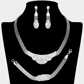 Rhinestone Paved Jewelry Set