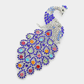 Crystal Peacock Pin Brooch