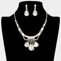 Crystal rhinestone teardrop necklace