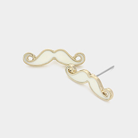 Mustache stud earrings