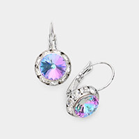 Rivoli Cut Genuine Crystal Lever Back Earrings