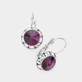 Rivoli Cut Genuine Crystal Lever Back Earrings