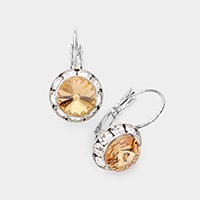 Rivoli Cut Genuine Crystal Lever Back Earrings