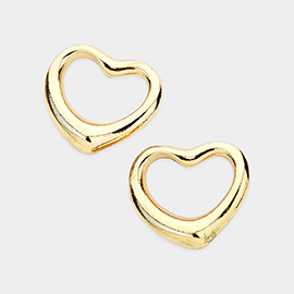 Metal heart outline stud earrings