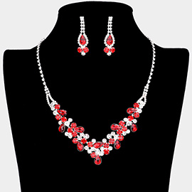 Teardrop Accented Rhinestone Necklace