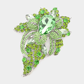 Floral Crystal Pave Bouquet Brooch / Pendant