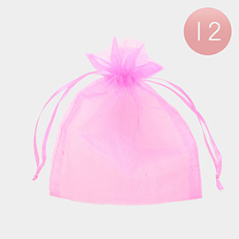 12PCS - 5.5 X 6.5 Ribboned Organza Gift Bags