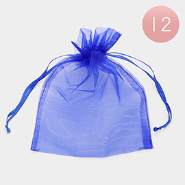 12PCS - 5.5 X 6.5 Ribboned Organza Gift Bags