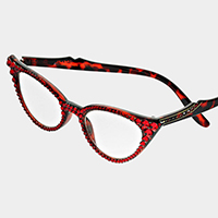 Crystal Cat Eyes Reading Glasses