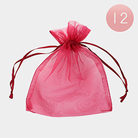 12PCS - 5.5 X 6.5 Ribboned Organza Gift Bags