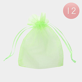 12PCS - 5.5 X 6.5 Ribboned Organza Gift Bags