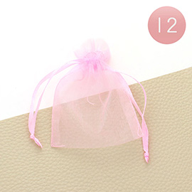 12PCS - 3 X 3.5 Ribboned Organza Gift Bags