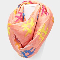 Pound Sign Print Infinity Scarf