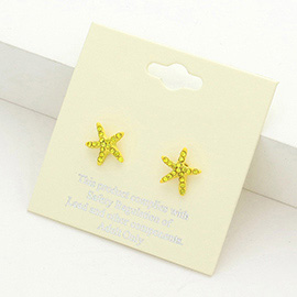 Crystal Starfish Stud Earrings