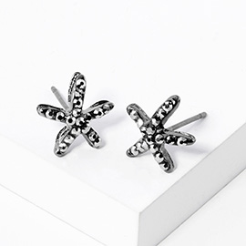 Crystal Paved Starfish Stud Earrings