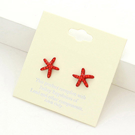 Crystal Starfish Stud Earrings