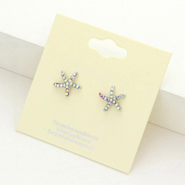 Crystal Starfish Stud Earrings