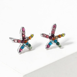 Crystal Paved Starfish Stud Earrings