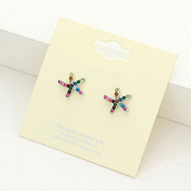 Crystal Starfish Stud Earrings