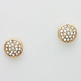 Crystal Disk Stud Post Earrings