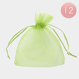 12PCS - 5.5 X 6.5 Ribboned Organza Gift Bags